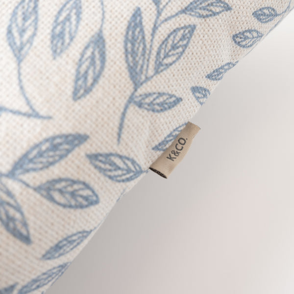 Kaisercraft K&Co Printed Cushion - Blue Vine Leaves