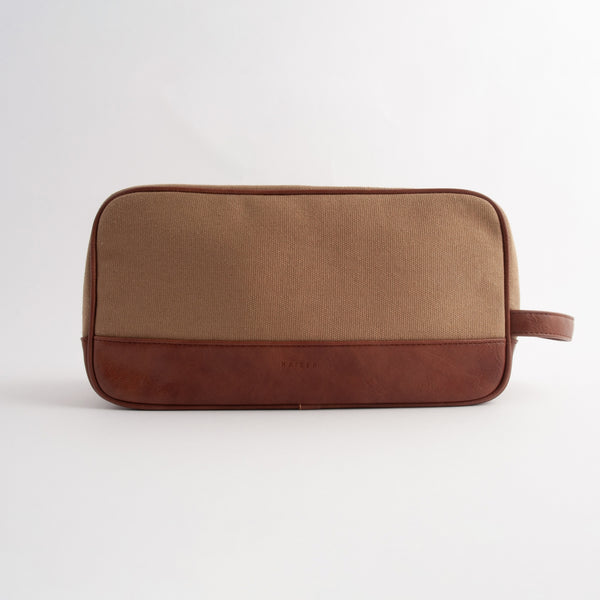 Kaisercraft Kaiser Canvas Toiletry Bag - MID BROWN