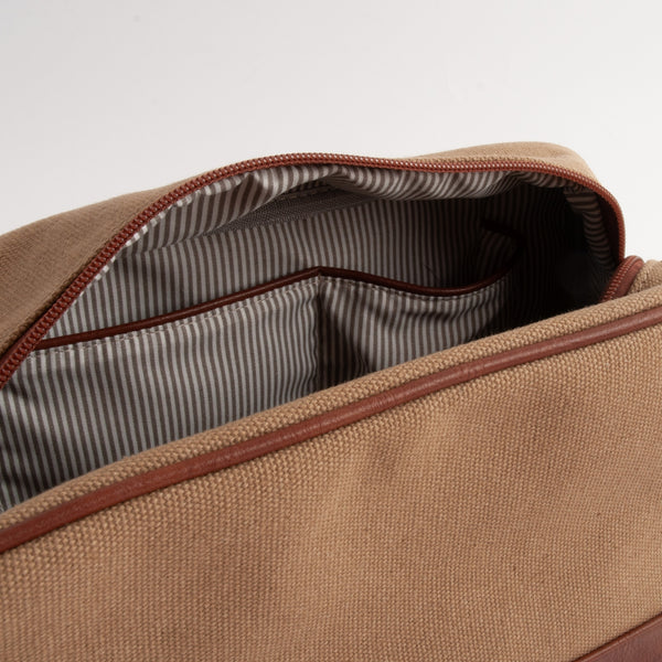 Kaisercraft Kaiser Canvas Toiletry Bag - MID BROWN