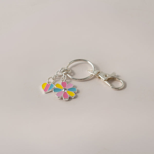 Kaisercraft Keychain Enamel Flower/Heart - RAINBOW