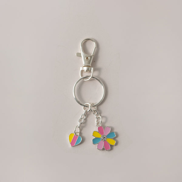 kaisercraft Keychain Enamel Flower/Heart - RAINBOW