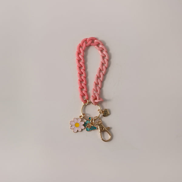 kaisercraft Keychain Flower with Chain - PINK