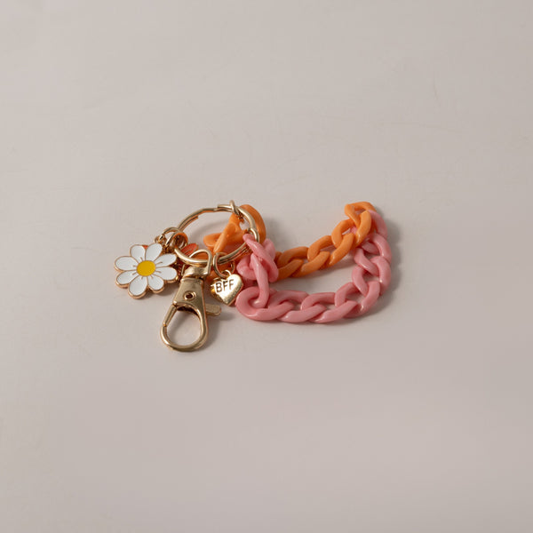 Kaisercraft Keychain Flower With Chain - WHITE