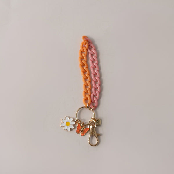 kaisercraft Keychain Flower with Chain - WHITE