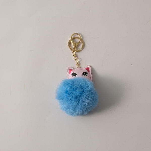 kaisercraft Keychain Pom Pom Buddy - CAT BLUE