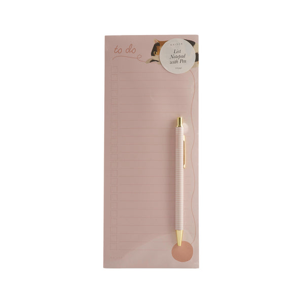 kaisercraft List Notepad With Pen - Cute Cat