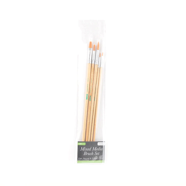 kaisercraft Mixed Media Long Handled Brushes 5pk