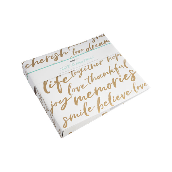 kaisercraft Printed D-Ring Album - Metallic - Words