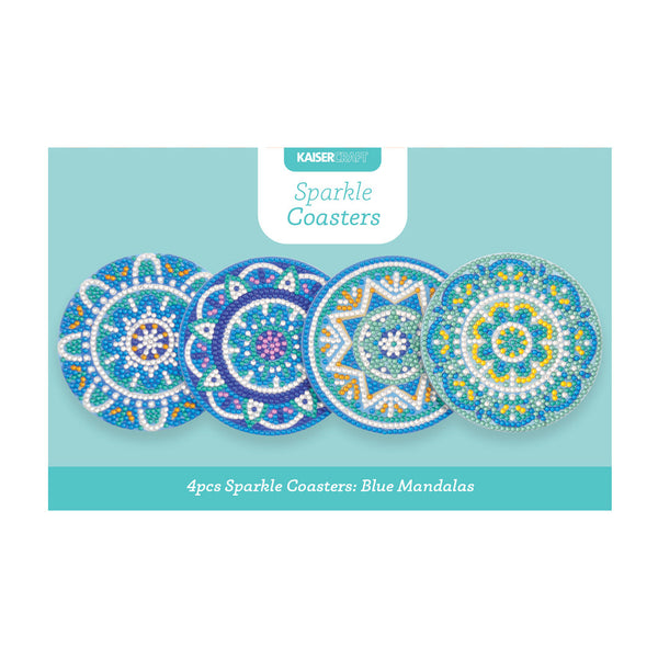 kaisercraft Sparkle 4Pk Coaster - Blue Mandalas