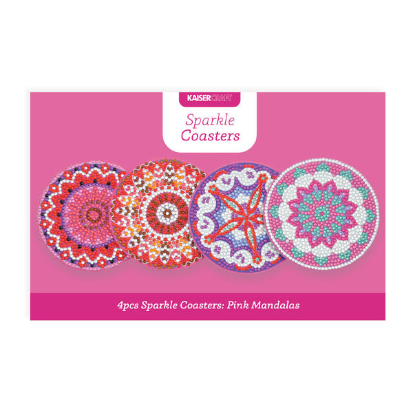 kaisercraft Sparkle 4Pk Coaster - Pink Mandalas