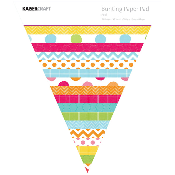 kaisercraft Triangle Paper Pad - Pop Bunting