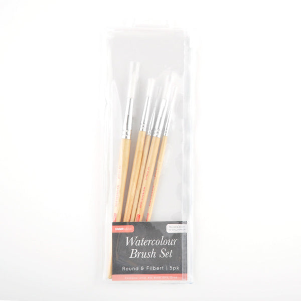 kaisercraft Watercolour Brushes Round/Filbert 5pk