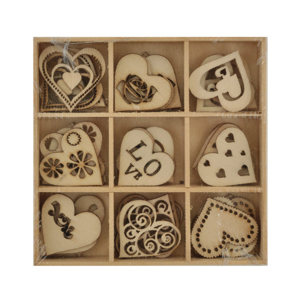kaisercraft Wooden Shapes - Love - 45pcs