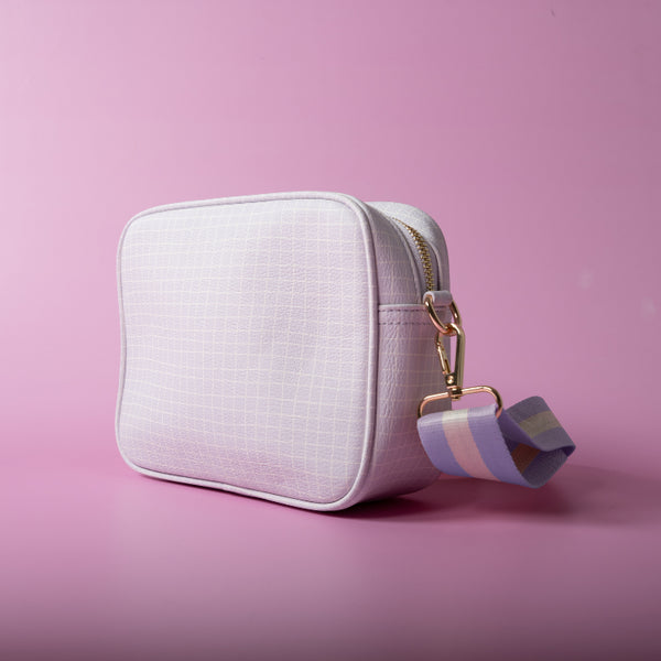 Kaisercraft One Of A Kind Textured Strap Side Bag - Lilac Grid