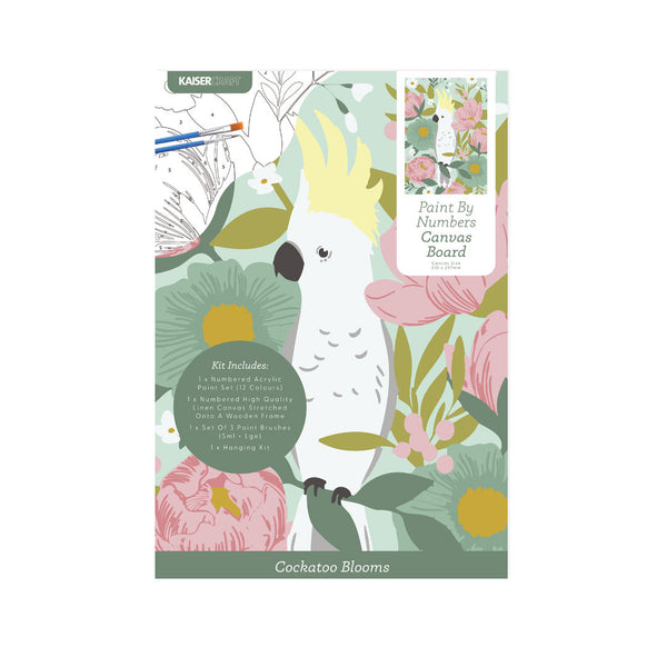 kaisercraft Paint By Numbers A4 Canvas Board - Cockatoo Blooms
