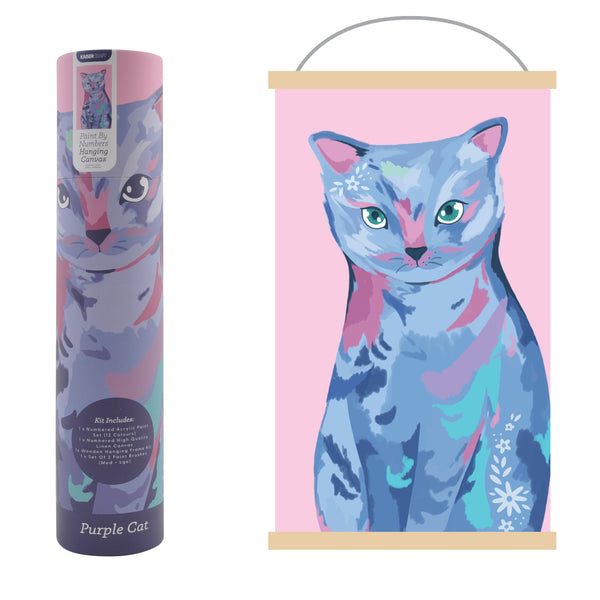 kaisercraft Paint By Numbers Hanging Canvas 30X50Cm - Purple Cat