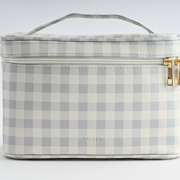 kaisercraft Printed Faux Leather Toiletry Bag - GINGHAM