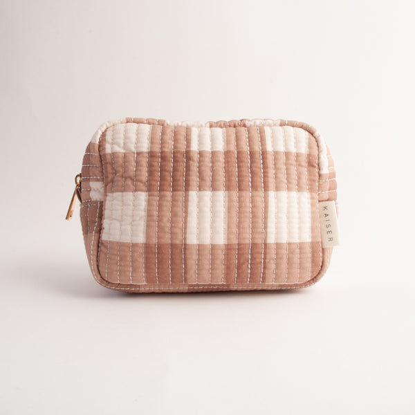 kaisercraft Quilted Accessories Small Bag - CAMEL GINGHAM