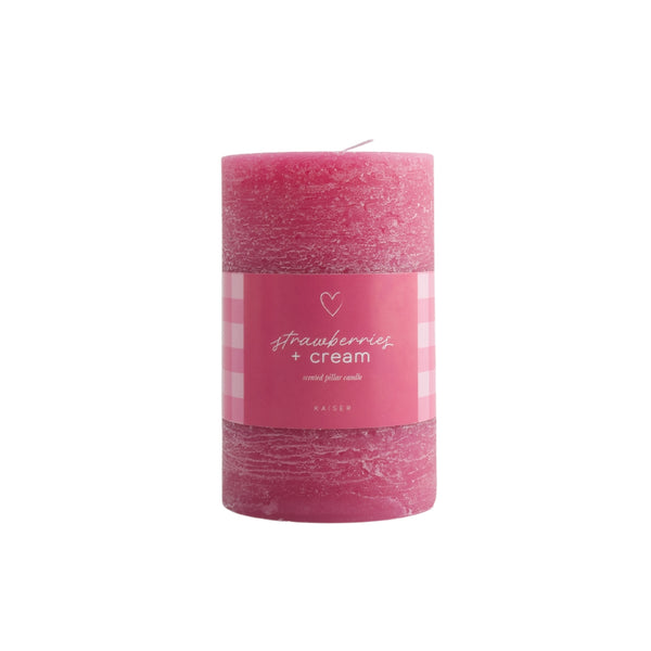 kaisercraft Sweethearts Pillar Candle - Strawberries & Cream