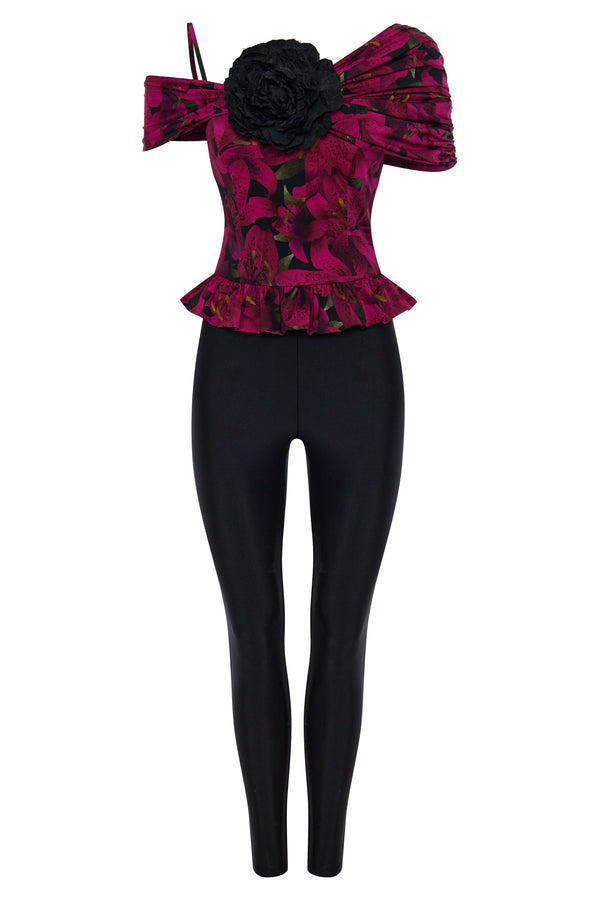 kalmanovich Bicolour romper with a decorative flower