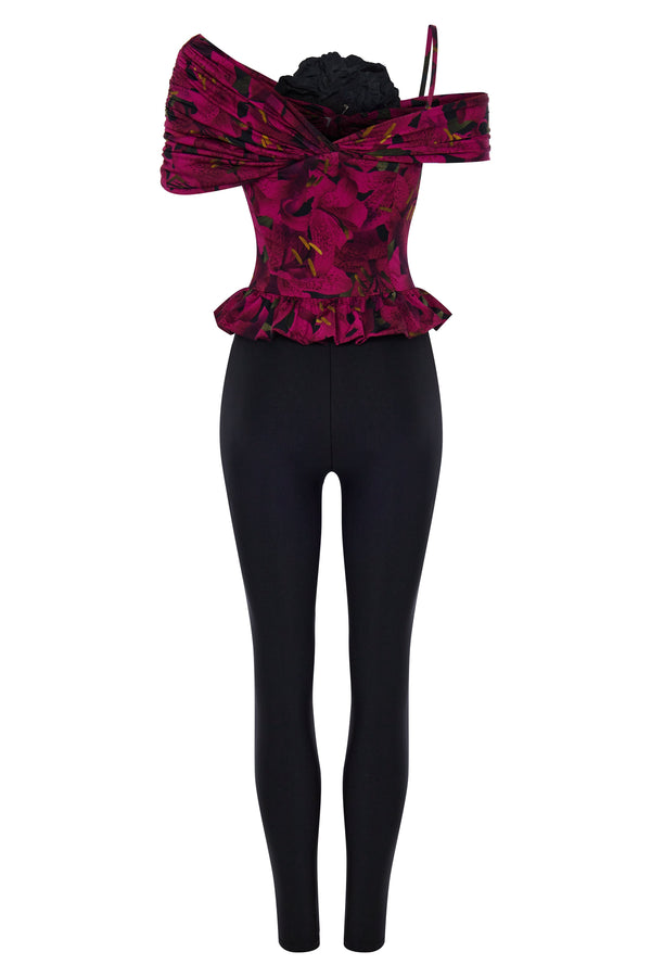 Kalmanovich Bicolour Romper With A Decorative Flower