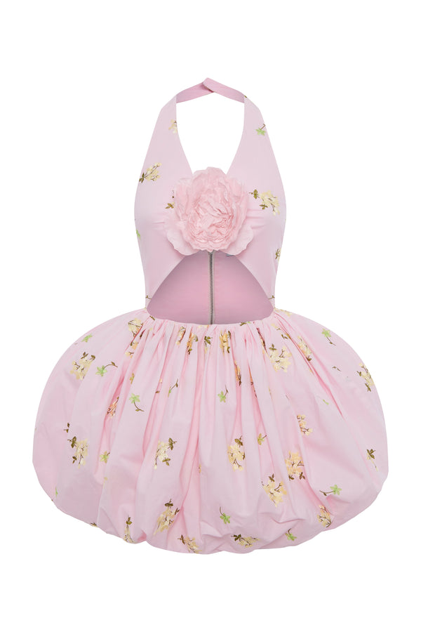 kalmanovich Cotton bubble dress with a decorative flower