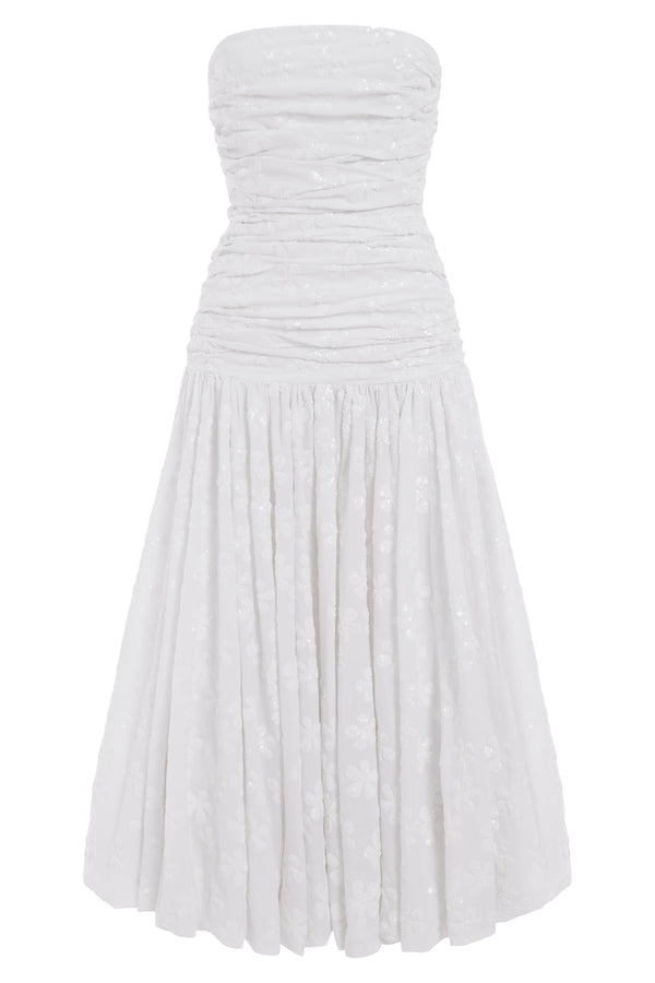 kalmanovich Cotton sequin embellished bustier-dress