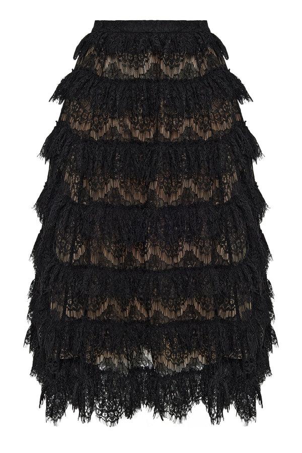 kalmanovich Black lace midi skirt