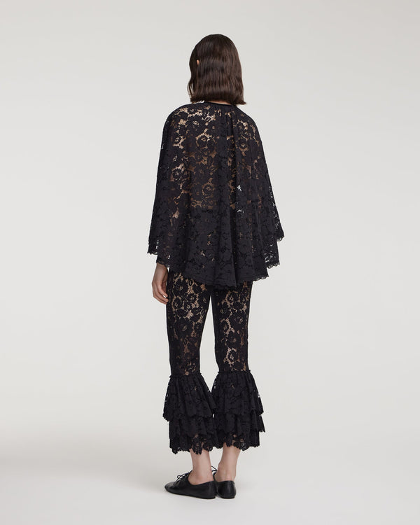 Kalmanovich Cord Lace Cape With Decorative Bow