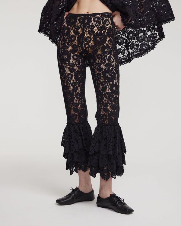 Kalmanovich Cord Lace Trousers With Ruffles
