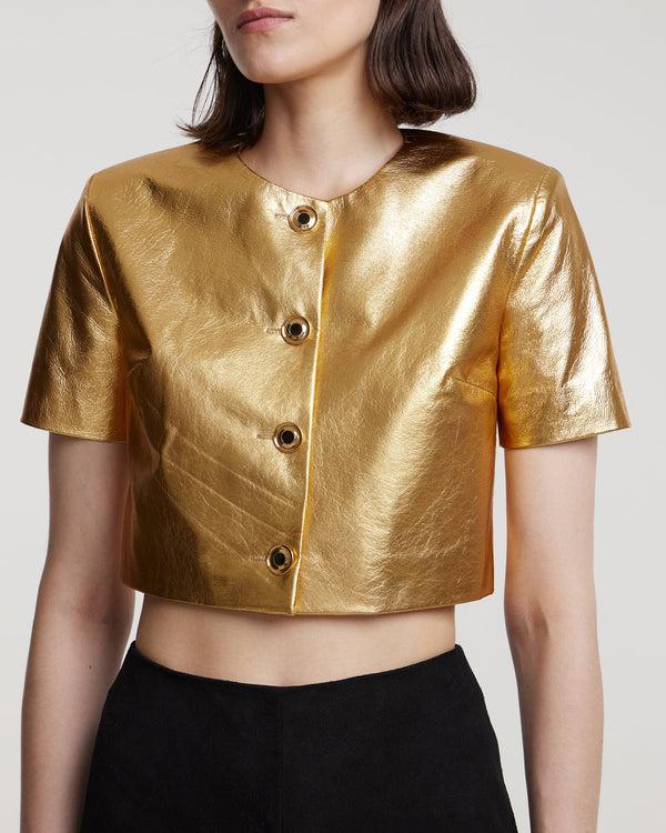 Kalmanovich Cropped Leather Jacket