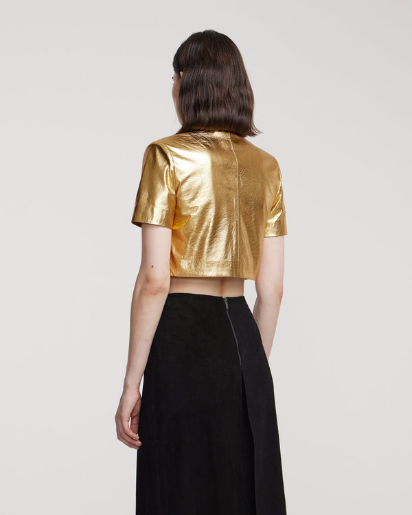 Kalmanovich Cropped Leather Jacket