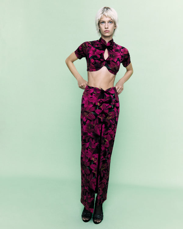 Kalmanovich Floral Crop-top With Bows