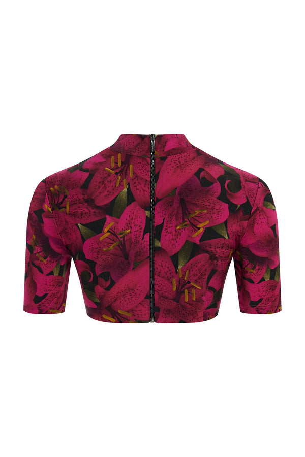 Kalmanovich Floral Crop-top With Bows