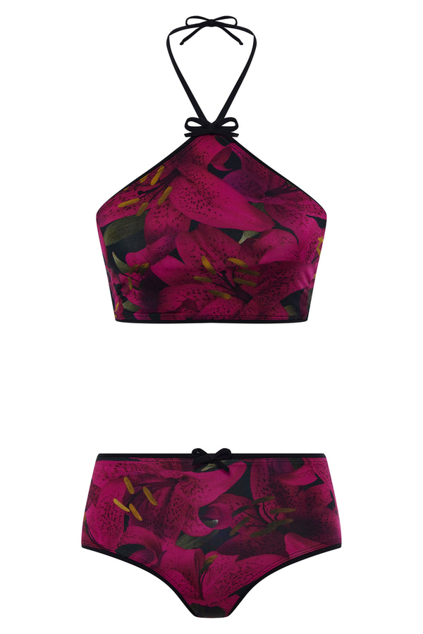 kalmanovich Floral swimsuit with bows