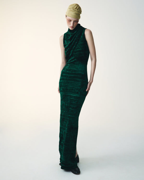 Kalmanovich Full Length Velvet Sleeveless Dress