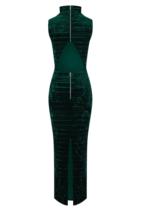 Kalmanovich Full Length Velvet Sleeveless Dress