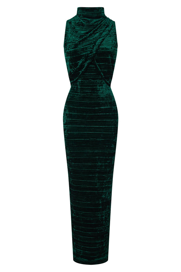 kalmanovich Full length velvet sleeveless dress