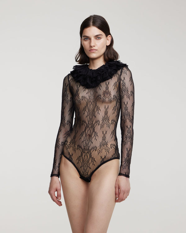 Kalmanovich Lace Bodysuit With Collar