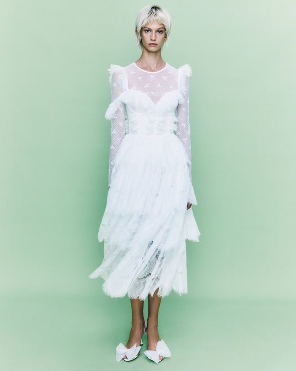 Kalmanovich Lace Frilled Dress