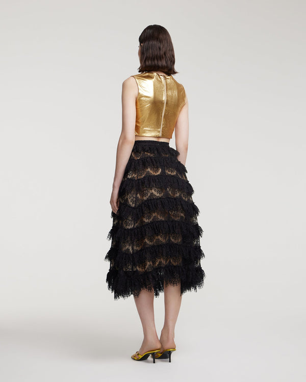 Kalmanovich Leather Crop Top