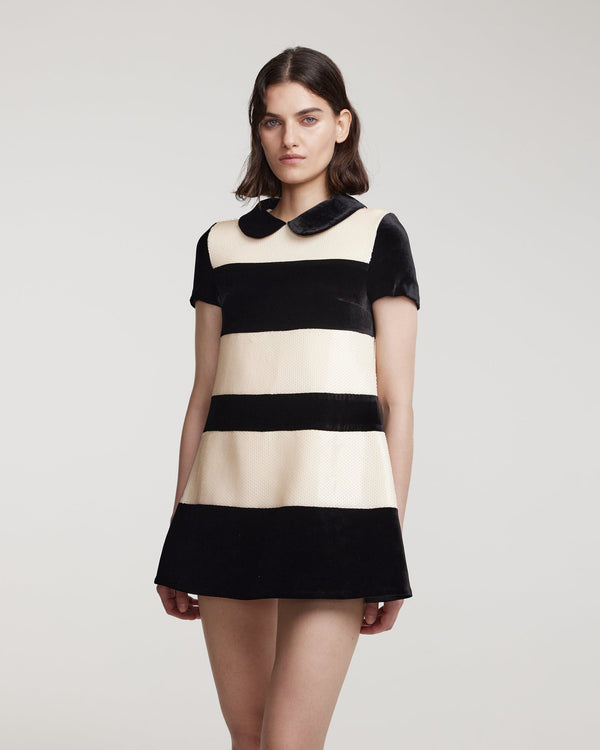 Kalmanovich Sequin And Velvet Mini Dress