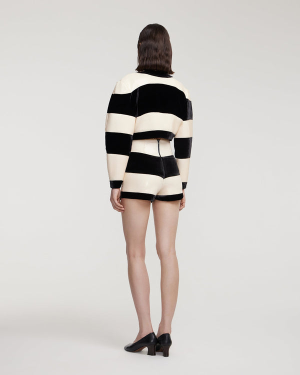 Kalmanovich Sequin And Velvet Mini Shorts