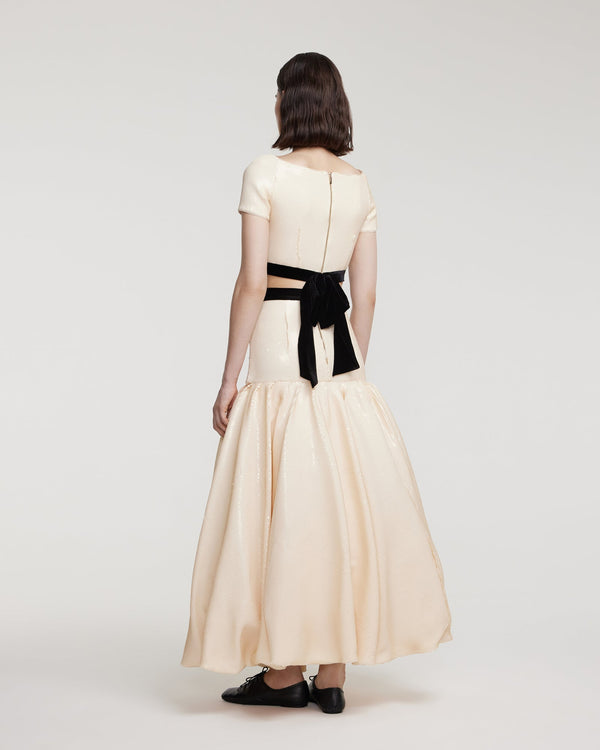 Kalmanovich Sequin Top With Decorative Bow