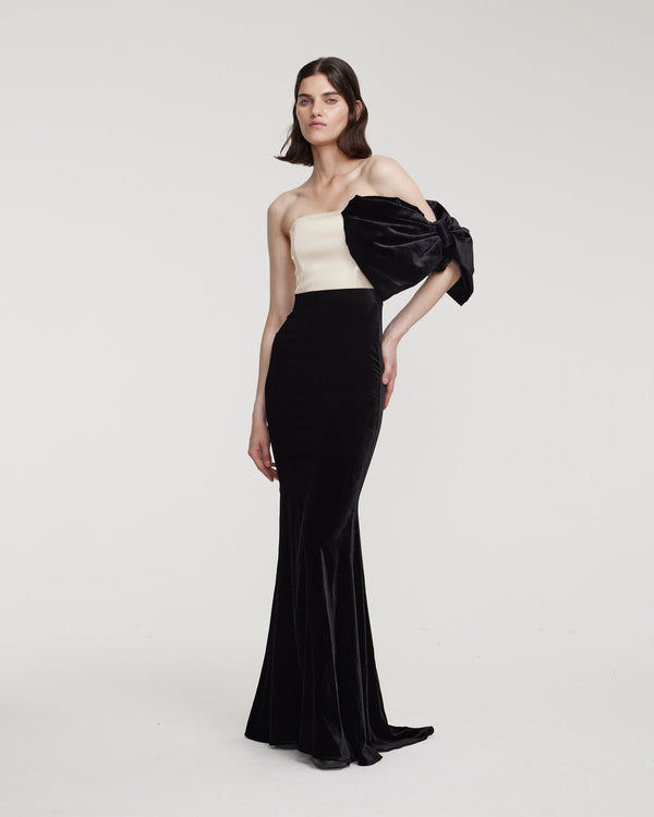 Kalmanovich Velvet Bustier Dress With Sequins