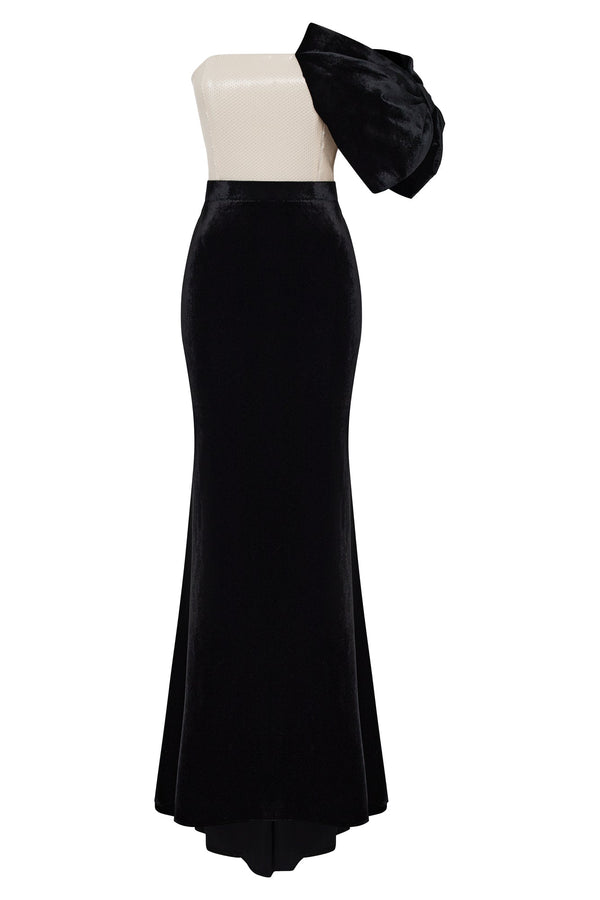 kalmanovich Velvet bustier dress with sequins