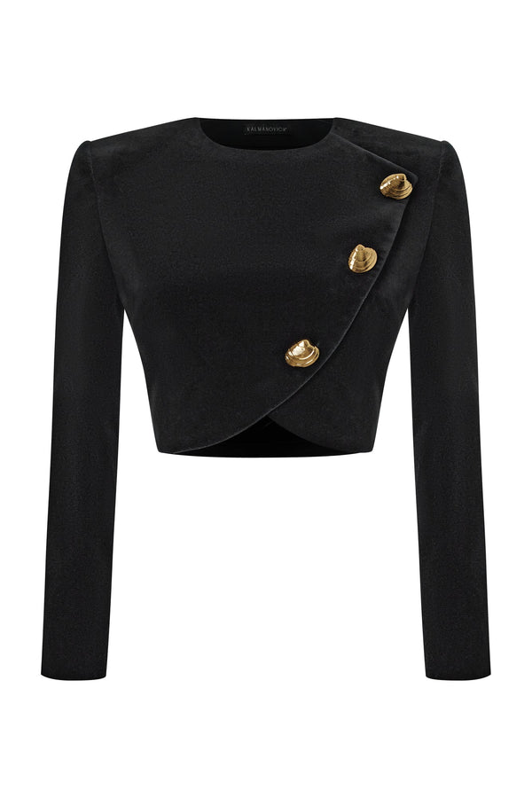 kalmanovich Velvet jacket with gold buttons