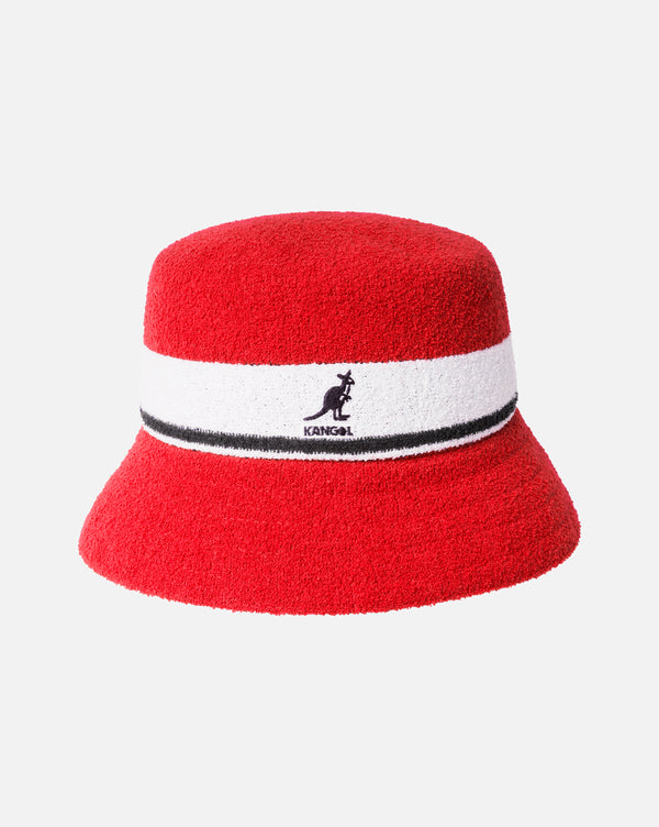 Bermuda Stripe Bucket hat Scarlet