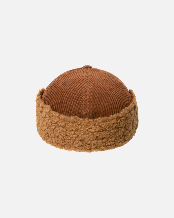 Cozy Cord Earflap Baseball Hat Rustic Caramel