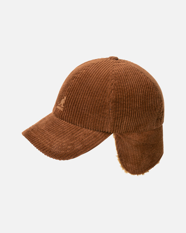 Cozy Cord Earflap Baseball Hat Rustic Caramel